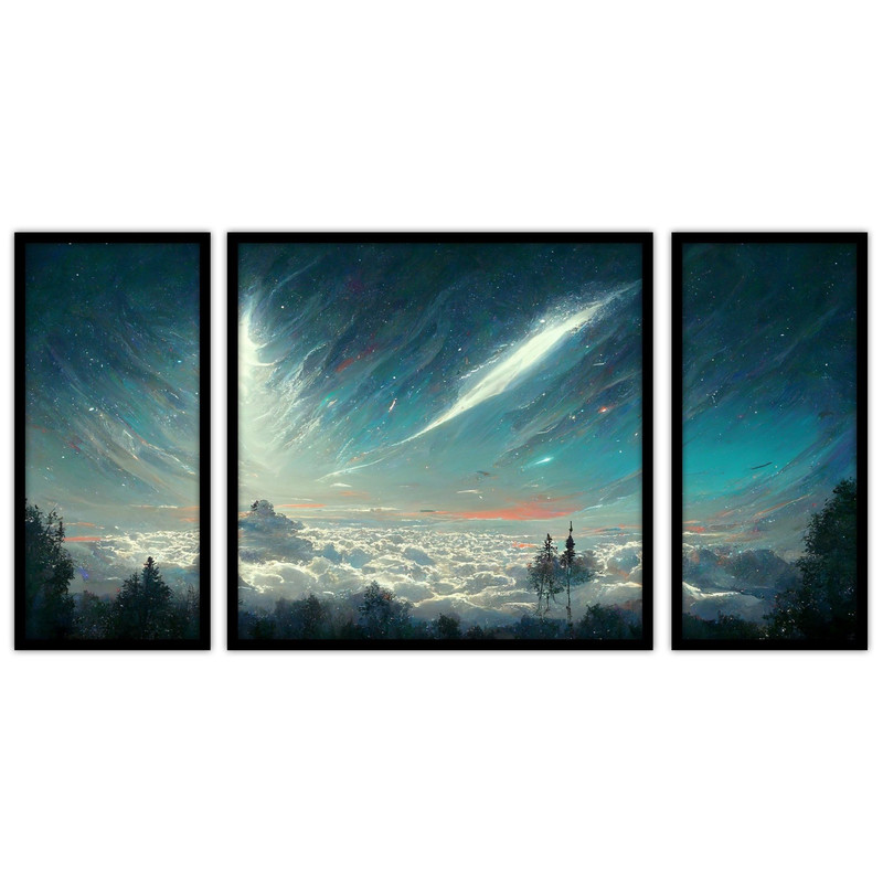 تابلو بکلیت طرح نقاشی هنری طبیعت مدل B-bu3297 مجموعه 3 عددی