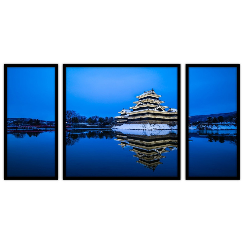 تابلو بکلیت طرح دکوراتیو منظره خانه مدل B-bu3313 مجموعه 3 عددی