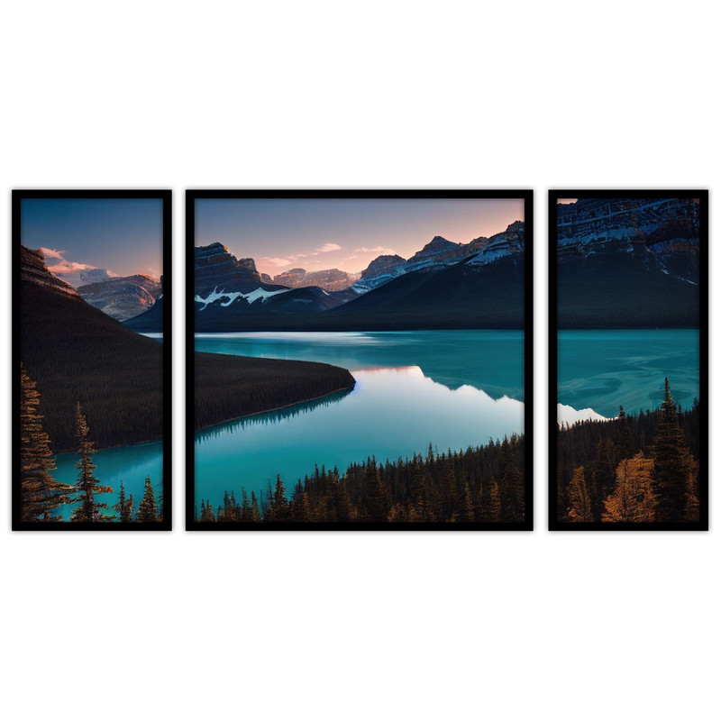 تابلو بکلیت طرح دکوراتیو رود  و منظره طبیعت  مدل B-bu3325مجموعه 3 عددی