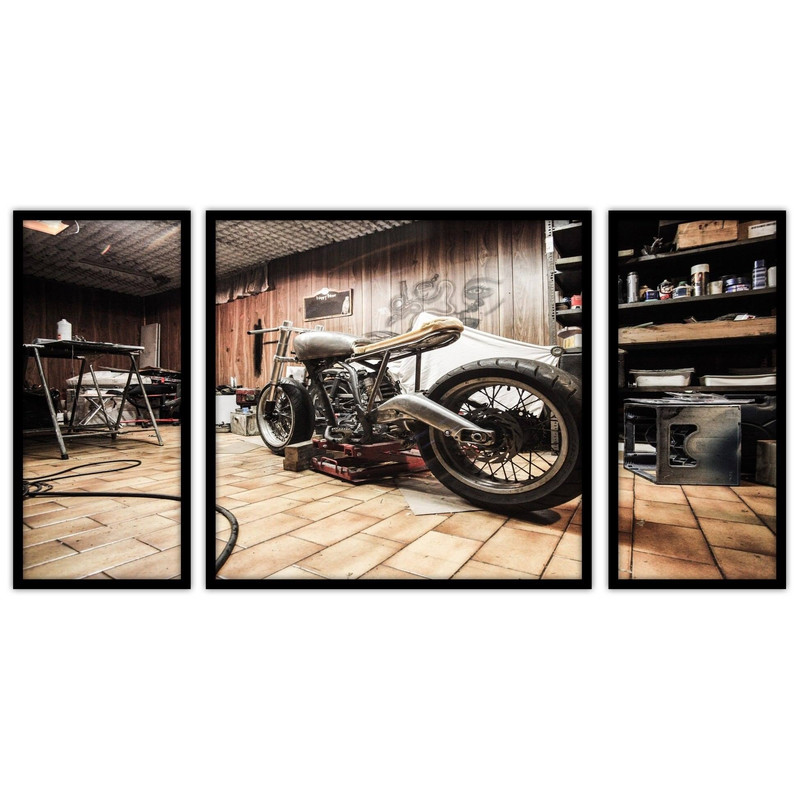 تابلو بکلیت طرح کلاسیک موتورسیکلت  مدل B-bu3322 مجموعه 3 عددی