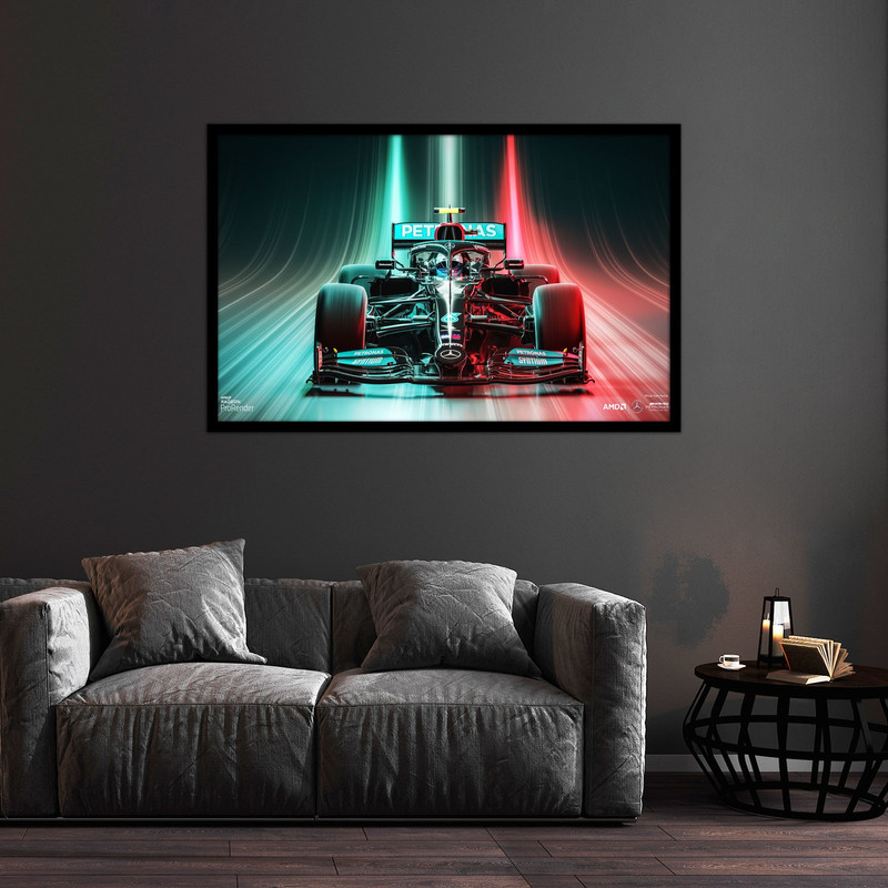 تابلو بکلیت طرح ماشین مسابقه ای فرمول یک بنز مدل B-bu1304