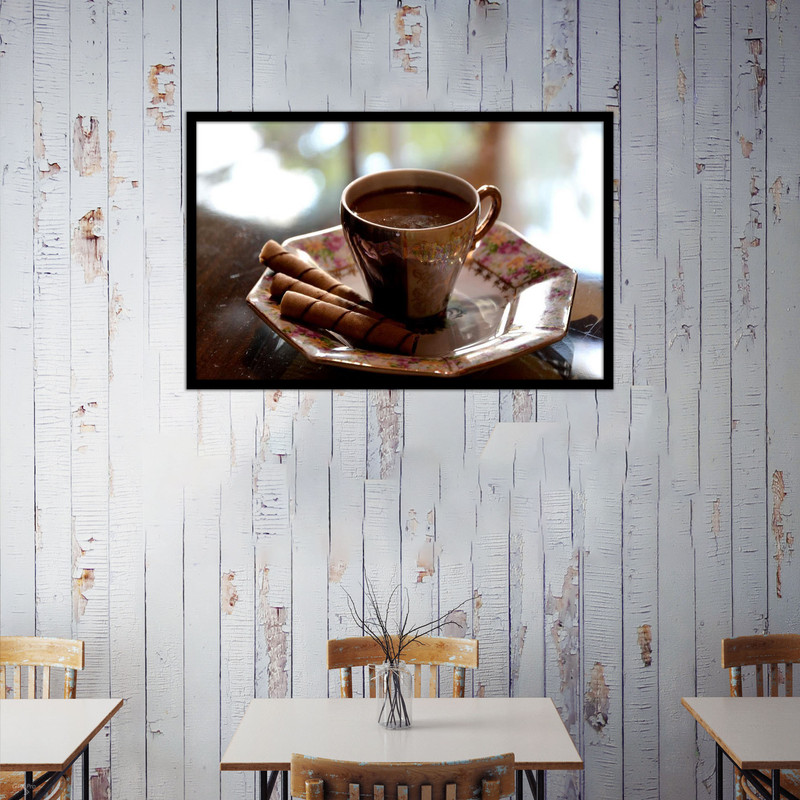 تابلو بکلیت طرح فنجان قهوه و کافه مدل B-bu1094