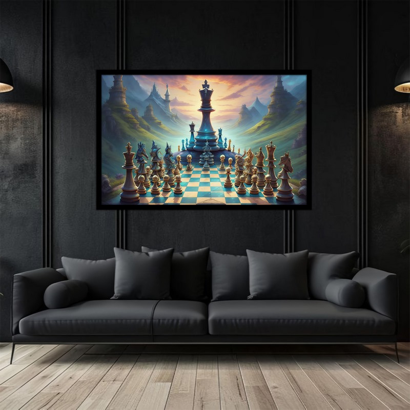 تابلو بکلیت طرح مهره شطرنج و بازی مدل B-bu5104