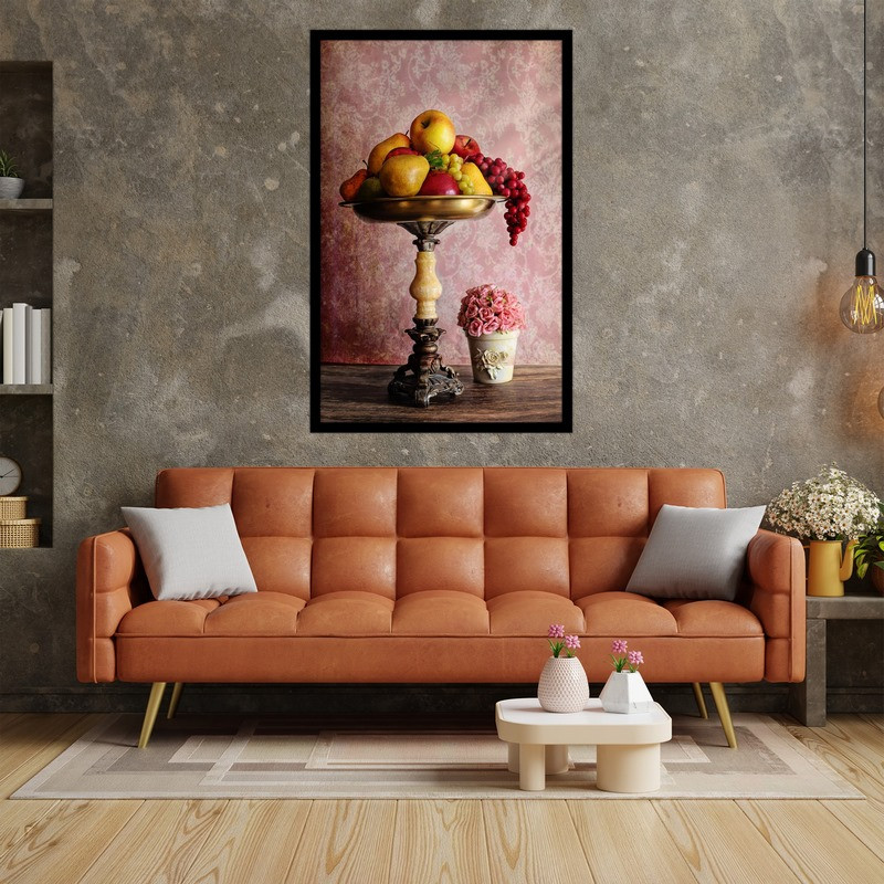 تابلو بکلیت طرح تصویر هنری ظرف میوه مدل B-bu5244