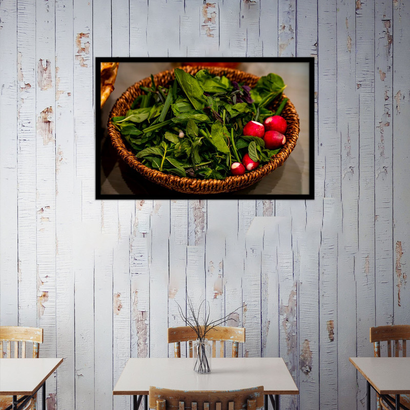 تابلو بکلیت طرح عکس هنری سبد سبزی مدل B-bu1437
