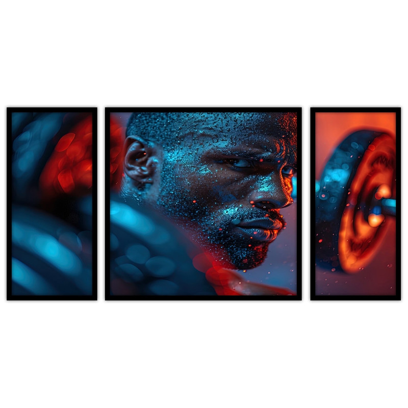 تابلو بکلیت طرح ورزشی بدنسازی و فیتنس مدل B-bu3110مجموعه 3 عددی