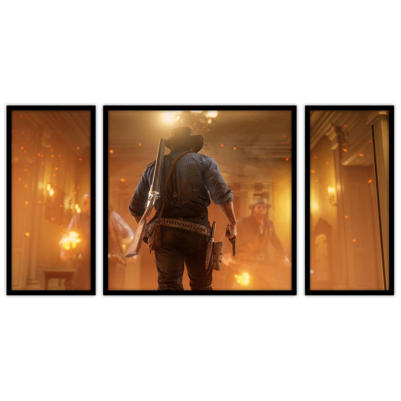 تابلو بکلیت طرح گیمینگ و گیم نت بازی رد دد  مدل B-bu3133 مجموعه 3 عددی