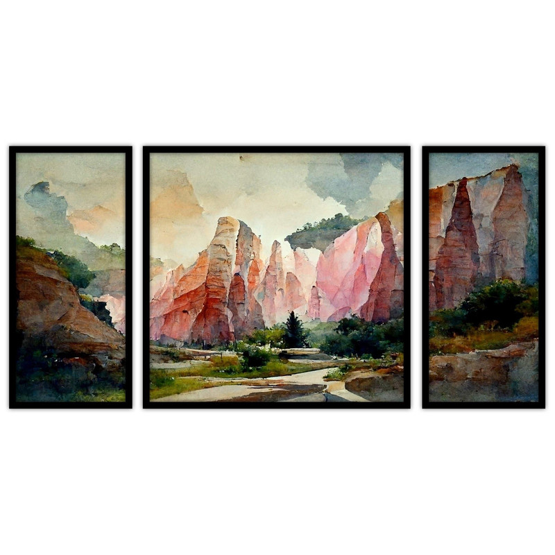 تابلو بکلیت طرح نقاشی هنری  مدل B-bu3136مجموعه 3 عددی