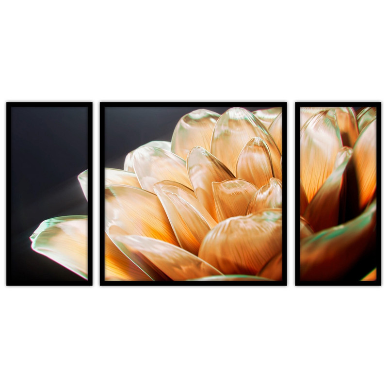 تابلو بکلیت طرح دکوراتیو گل مدل B-bu3252 مجموعه 3 عددی