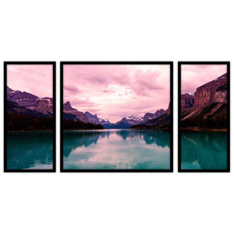 تابلو بکلیت طرح منظره رود و منظره طبیعت  مدل B-bu3284 مجموعه 3 عددی