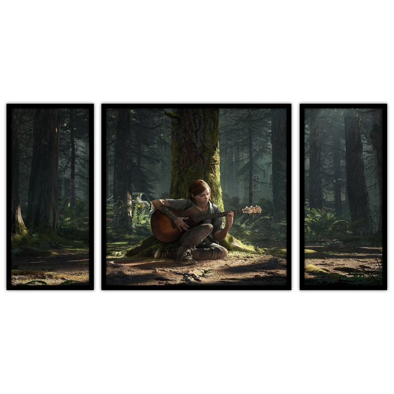 تابلو بکلیت طرح دکوراتیو و کلاسیک موسیقی و گیتار مدل B-bu3433 مجموعه 3 عددی