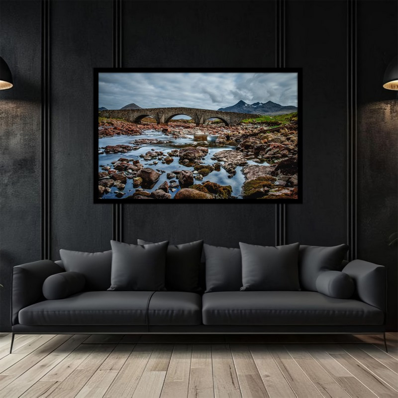 تابلو بکلیت طرح پل قدیمی و منظره طبیعت و رود  مدل B-bu5024