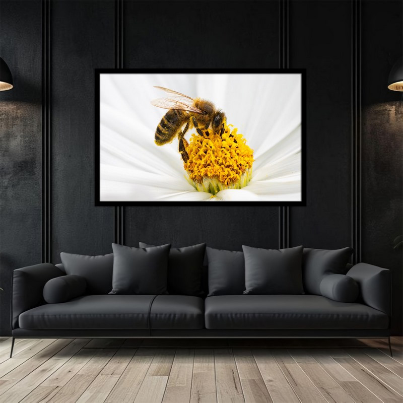 تابلو بکلیت طرح طبیعت گل و زنبور عسل مدل B-bu5147