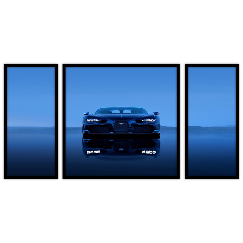 تابلو بکلیت طرح ماشین لوکس و مدرن بوگاتی مدل B-bu3586 مجموعه 3 عددی
