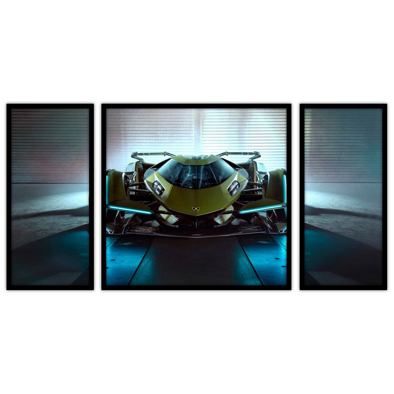 تابلو بکلیت طرح ماشین مسابقه و مدرن لامبور گینی  مدل B-bu3609 مجموعه 3 عددی