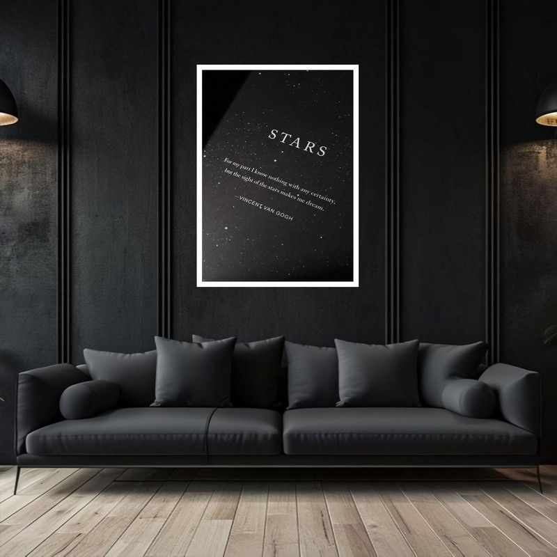 تابلو بکلیت طرح دکوری هنری و مدرن جمله انگلیسی ستاره  مدل W-bu5405