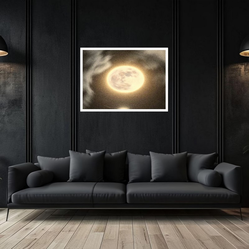 تابلو بکلیت طرح دکوری هنری و مدرن ماه شب مدل W-bu5422