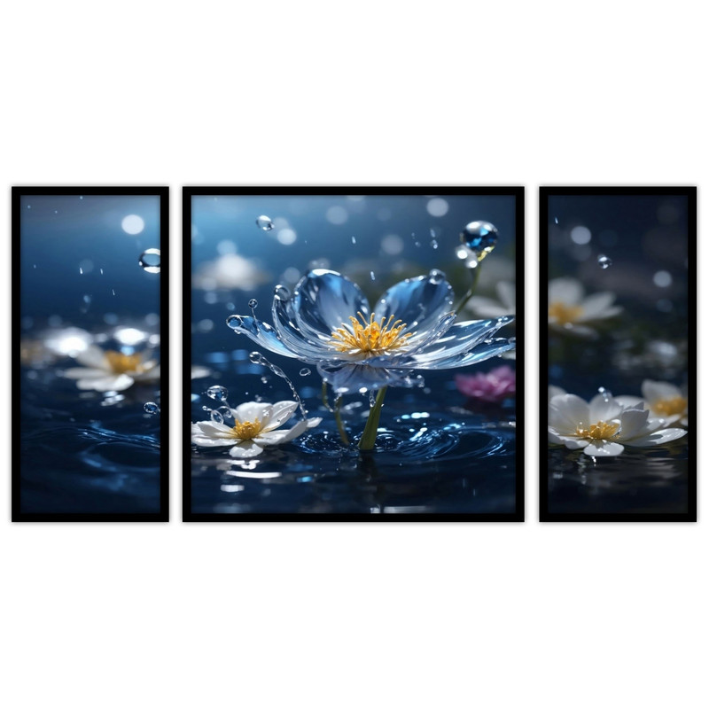 تابلو بکلیت طرح دکوراتیو و مدرن گل مدل B-bu3227 مجموعه 3 عددی
