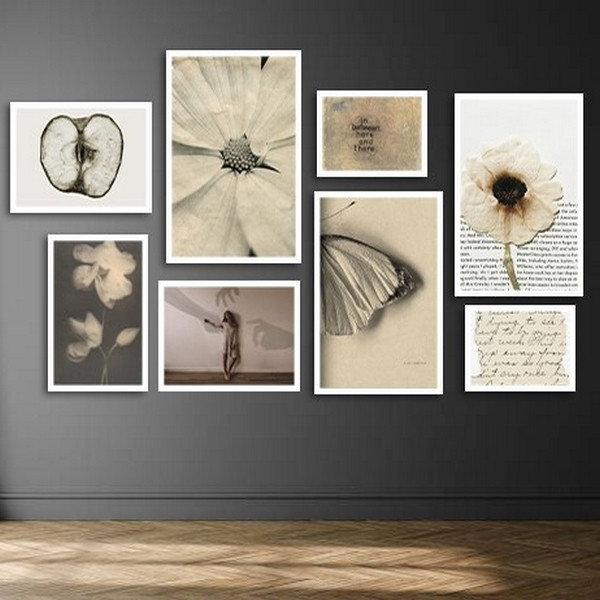 تابلو بکلیت طرح نقاشی مینیمال و دکوری و مدرن مدل  W-bu3836 مجموعه 8 عددی