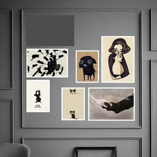 تابلو بکلیت طرح دکوری  هنری و مدرن کلاسیک مینیمال مدل W-bu3803 مجموعه 6 عددی