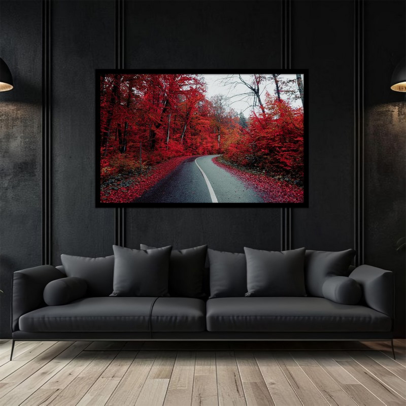 تابلو بکلیت طرح جاده و منظره طبیعت و درخت مدل B-bu5032