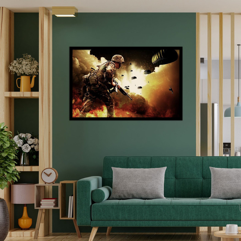 تابلو  نوری بکلیت طرح سرباز و جنگ مدل B-bu2678