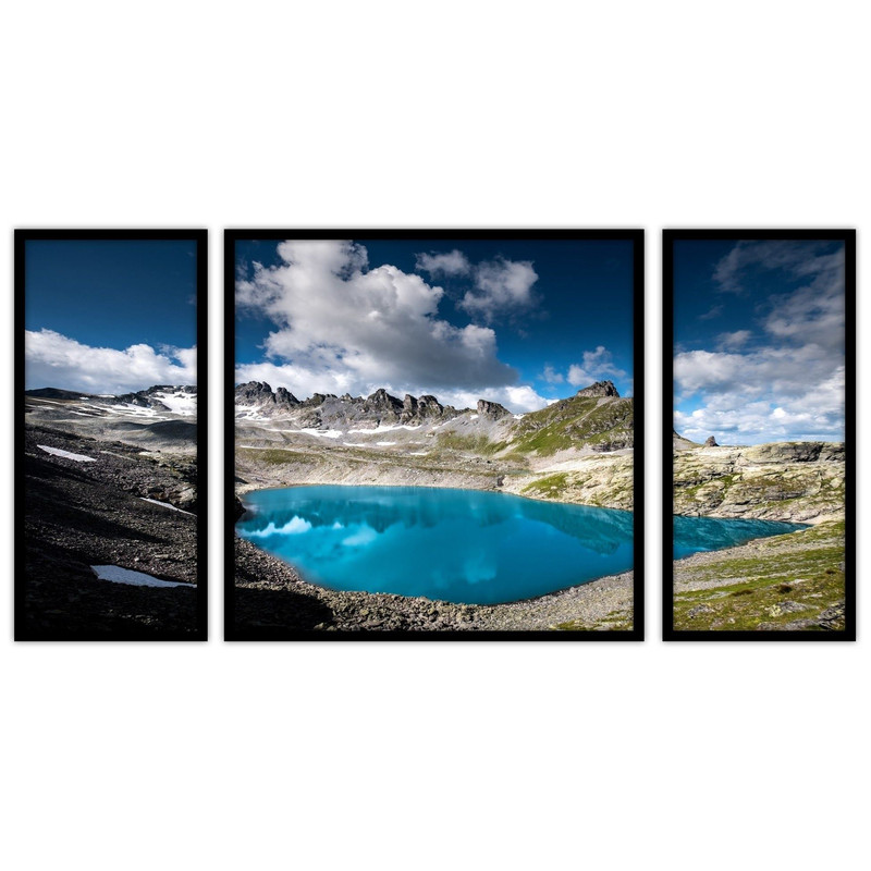 تابلو بکلیت طرح منظره طبیعت و دریاچه مدل B-bu3358 مجموعه 3 عددی
