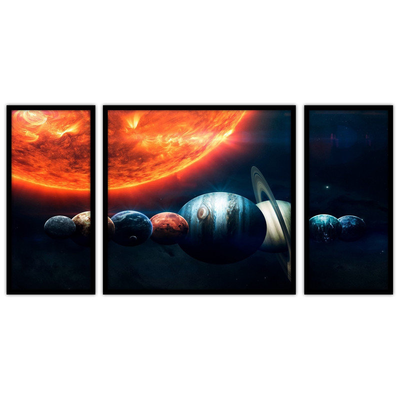 تابلو بکلیت طرح سیاره ها  فضا و کهکشان  مدل B-bu3418 مجموعه 3 عددی