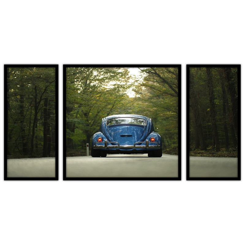 تابلو بکلیت طرح کلاسیک ماشین قدیمی  مدل B-bu3450 مجموعه 3 عددی