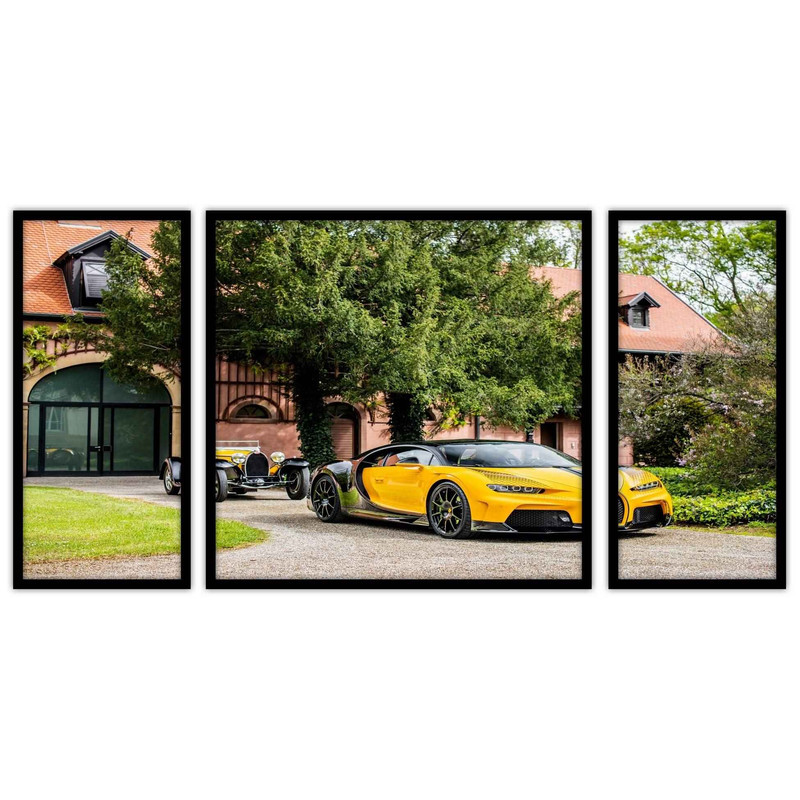 تابلو بکلیت طرح ماشین جدید مدرن  و ماشین قدیمی نوستالژیک  مدل B-bu3181مجموعه 3 عددی