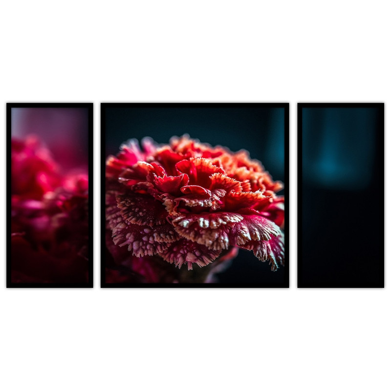 تابلو بکلیت طرح دکوراتیو و هنری گل مدل B-bu3194 مجموعه 3 عددی