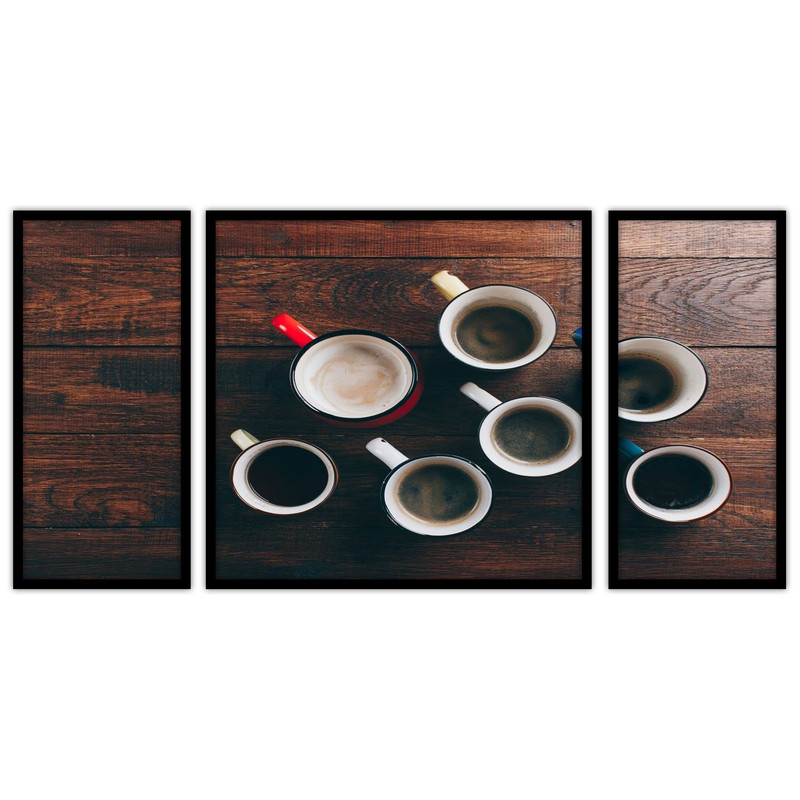 تابلو بکلیت طرح کافه و کافی شاپ فنجان قهوه مدل B-bu3208 مجموعه 3 عددی