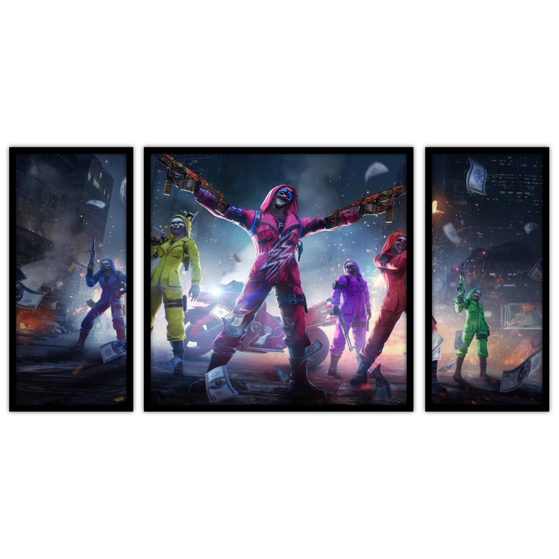 تابلو بکلیت طرح  گیمینگ و بازی فیری فایر مدل B-bu3241 مجموعه 3 عددی