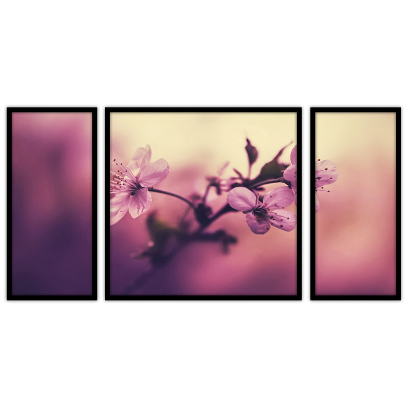 تابلو بکلیت طرح هنری گل مدل B-bu3223 مجموعه 3 عددی