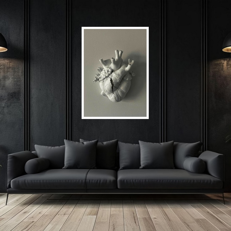 تابلو بکلیت طرح قلب انسان دکوری هنری و مدرن مدل W-bu5351