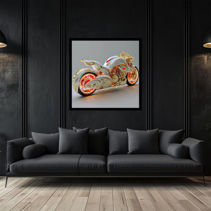 تابلو بکلیت طرح تخیلی دیجیتال موتور سیکلت مدرن مدل B-bu2857