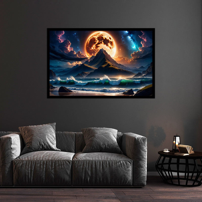 تابلو بکلیت طرح تصویر دیجیتال کوه مدل B-bu1327