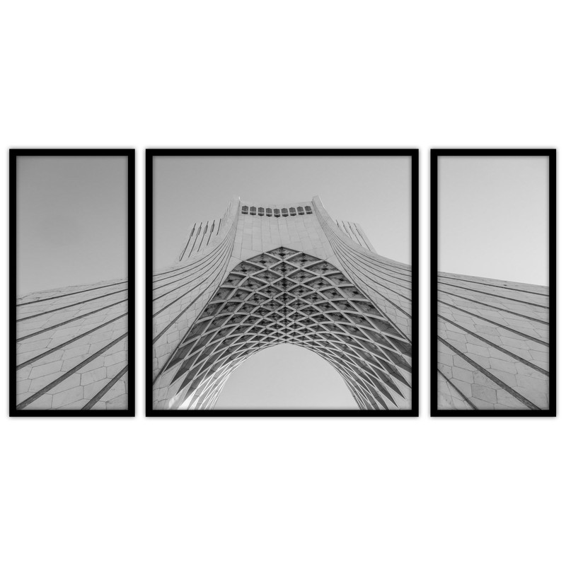 تابلو بکلیت طرح برج آزادی و منظره شهری تهران مدل B-bu3152 مجموعه 3 عددی