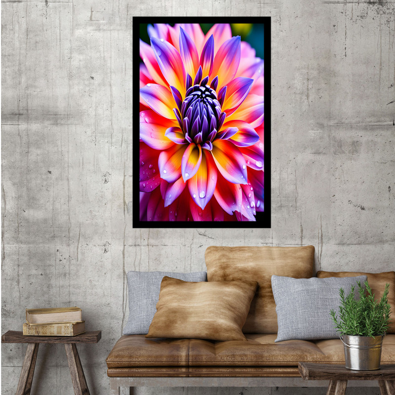 تابلو بکلیت طرح هنری منظره طبیعت گل مدل B-bu1619