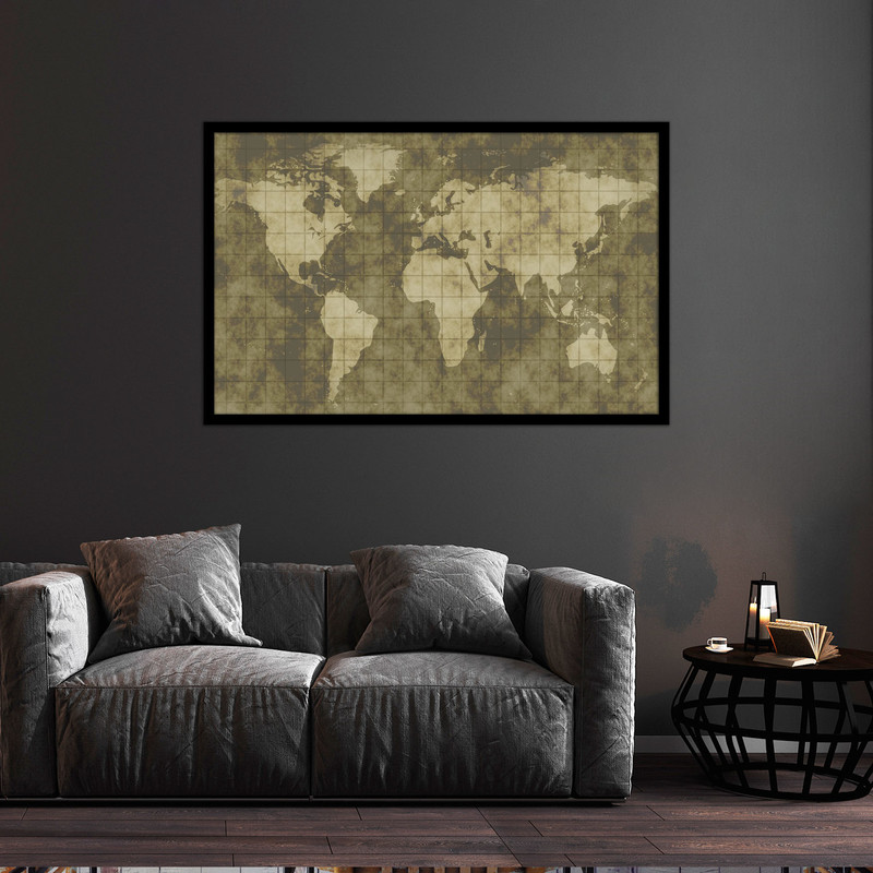 تابلو بکلیت طرح نقشه جهان مدل B-bu1040