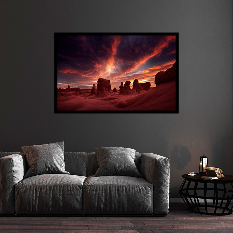 تابلو بکلیت طرح عکس هنری منظره طبیعی کویر مدل B-bu1413