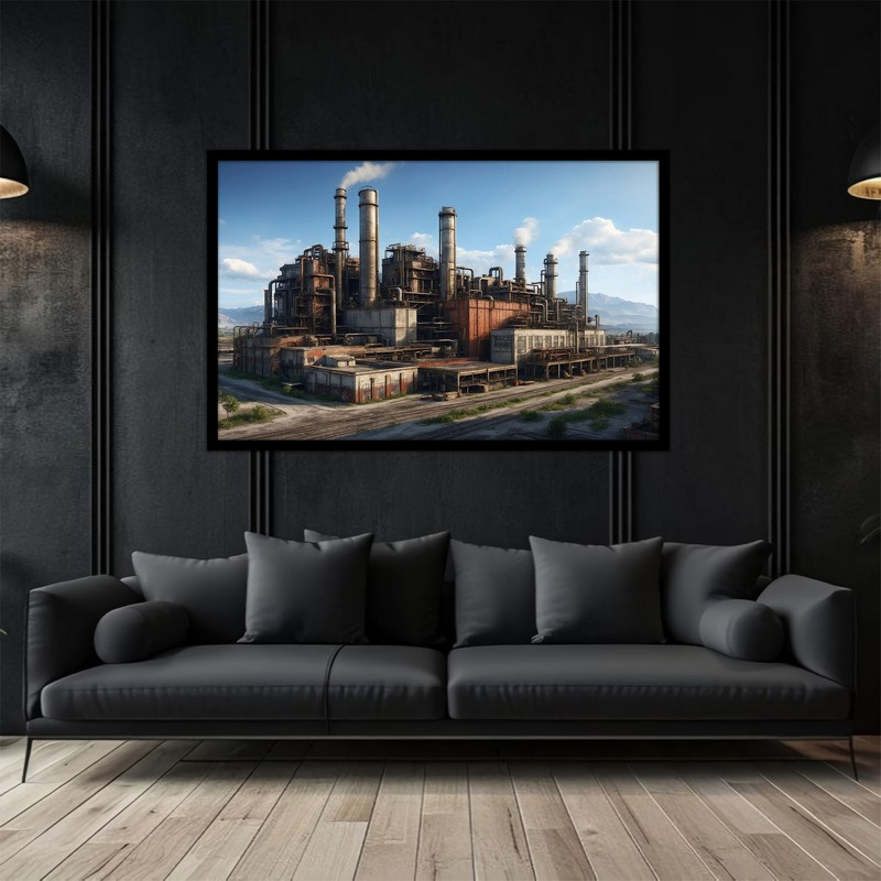 تابلو بکلیت طرح نقاشی دیجیتال  شرکت و کارخانه مدل B-bu5112