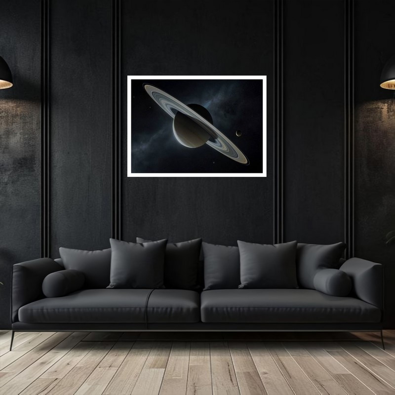 تابلو بکلیت طرح دکوری هنری و مدرن فضا و کهکشان سیاره زحل  مدل W-bu5429