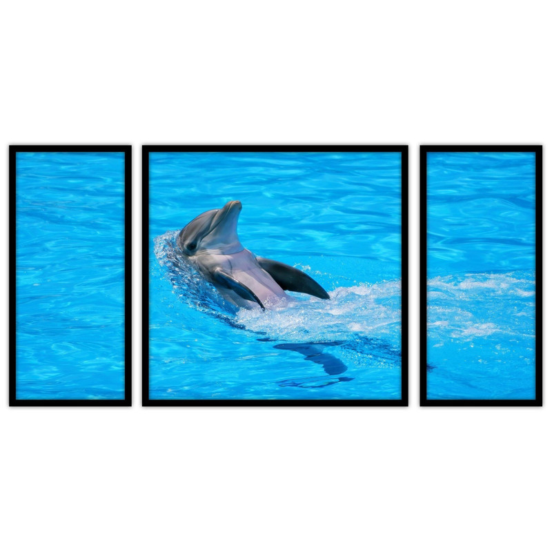 تابلو بکلیت طرح دریا و دلفین مدل B-bu3654 مجموعه 3 عددی