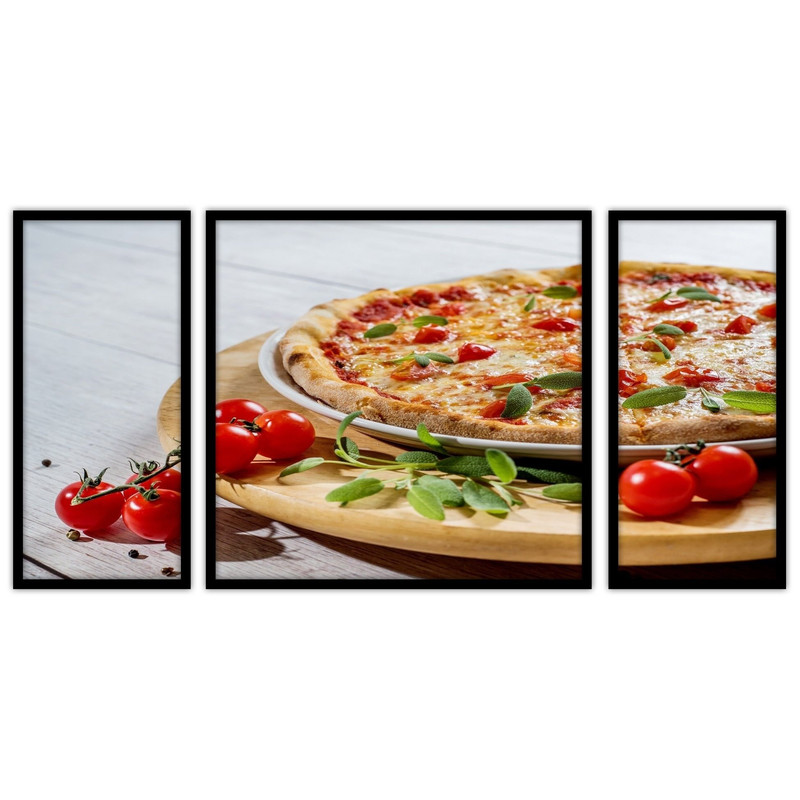 تابلو بکلیت طرح رستورانی پیتزا و فست فود مدل B-bu3674 مجموعه 3 عددی