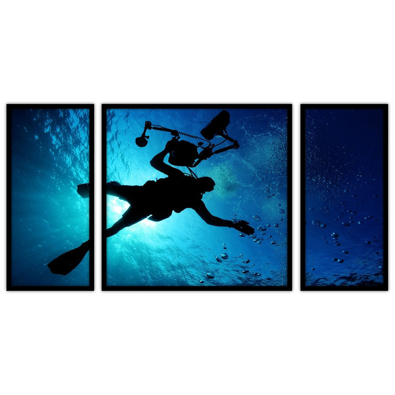 تابلو بکلیت طرح غواصی و دریا مدل B-bu3683 مجموعه 3 عددی