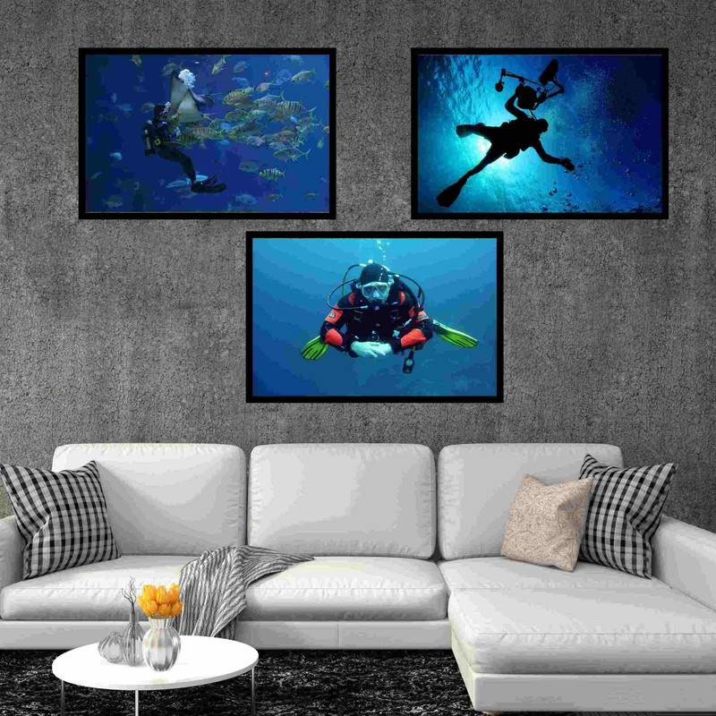 تابلو بکلیت طرح غواصی و عکاسی زیر آب مدل  B-bu3009 مجموعه 3 عددی 