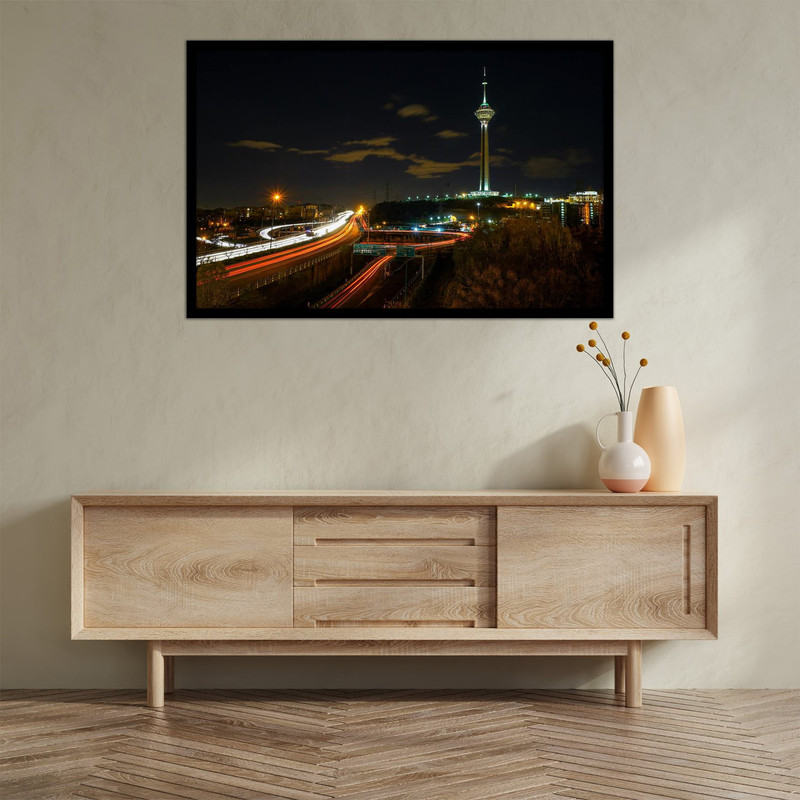 تابلو بکلیت طرح منظره شهری شهر تهران  برج میلاد  مدل  B-bu2732