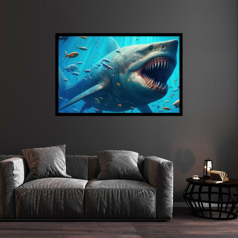 تابلو بکلیت طرح تصاویر حیوانات کوسه مدل B-bu1396