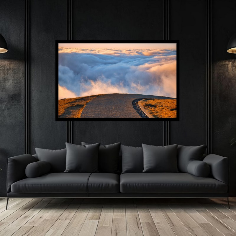 تابلو بکلیت طرح هنری زمین و آسمان ابری مدل B-bu5219